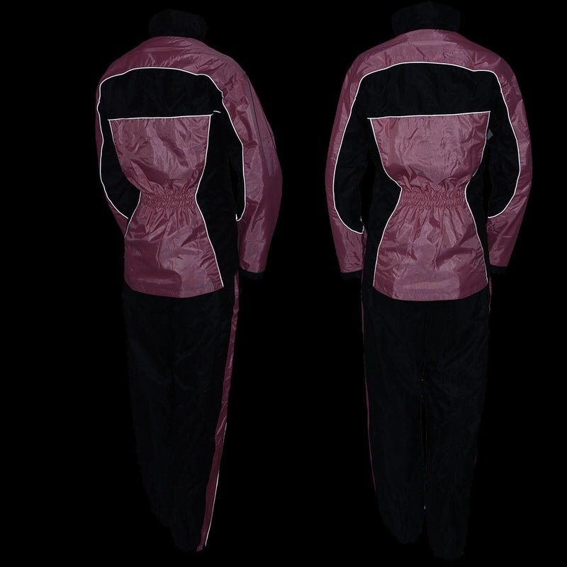 NexGen SH222201 Ladies Black and Pink Oxford Water Proof Rain Suit - 3X-Large - Image 4